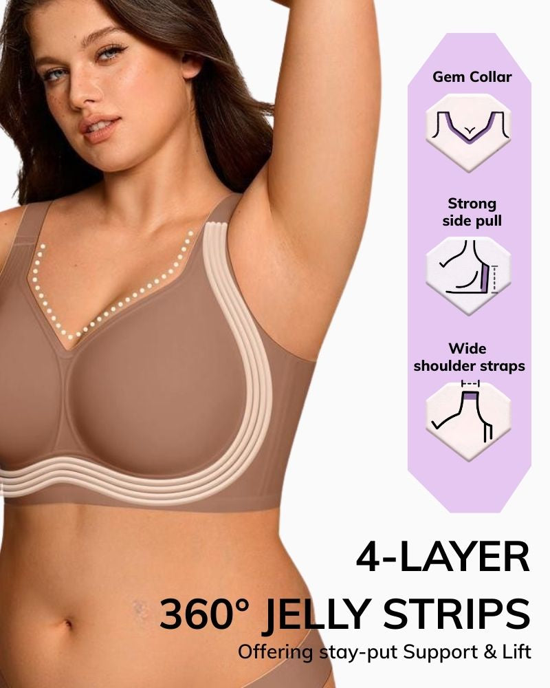 Sujetador de gelatina sin aros y confort suavizante