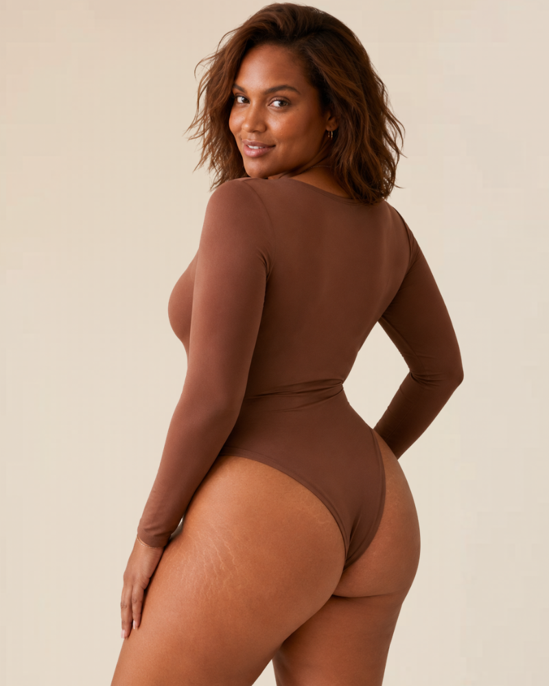 Body de tanga de manga larga