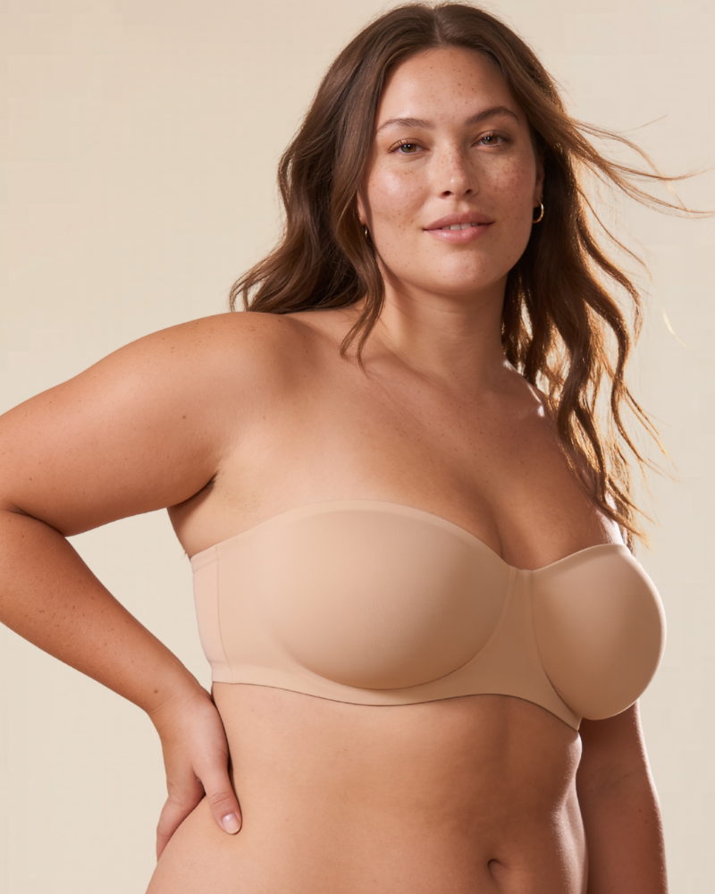 Sujetador bandeau sin tirantes de sujeción completa