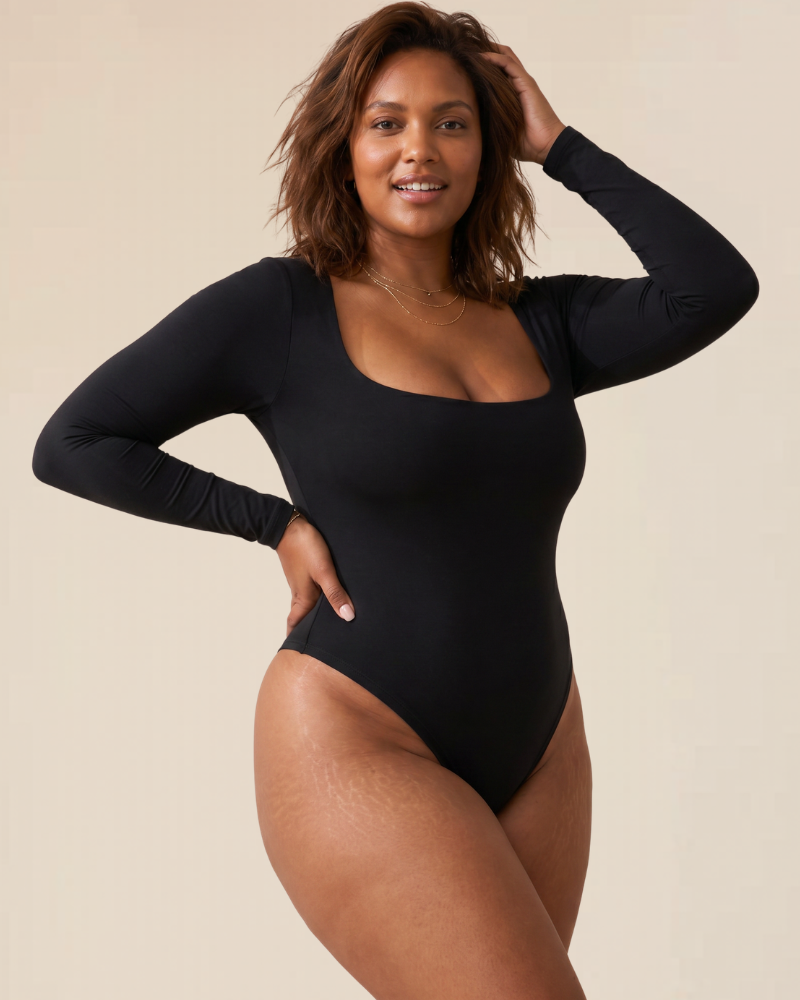 Long Sleeve Thong Bodysuit