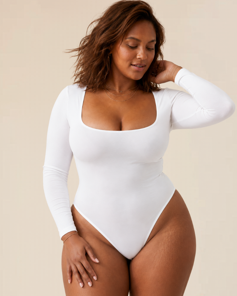 Body de tanga de manga larga