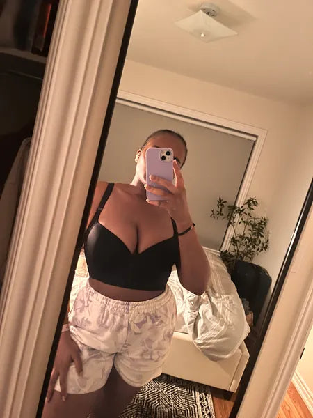 Shapedly back smoothing bra in black – plus size supportive fit for real bodies